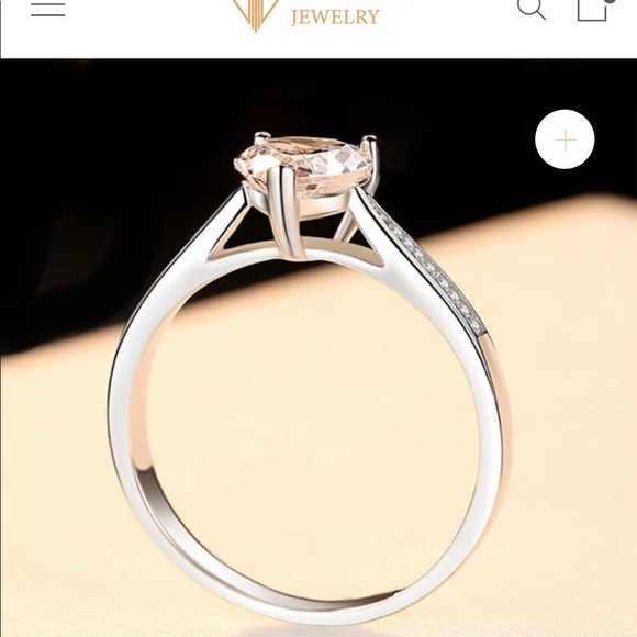 Heart Ludovic Moissanite Ring Size 5 - Picture 3 of 6